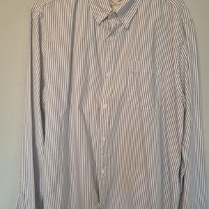St. John's Bay Men's Casual Striped Shirt - White and Gray